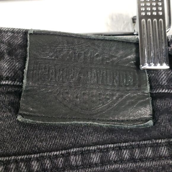 Harley Davidson Vintage Boot Cut Jeans Denim Black Casual Y2K Classic Moto - 14 - Picture 7 of 8